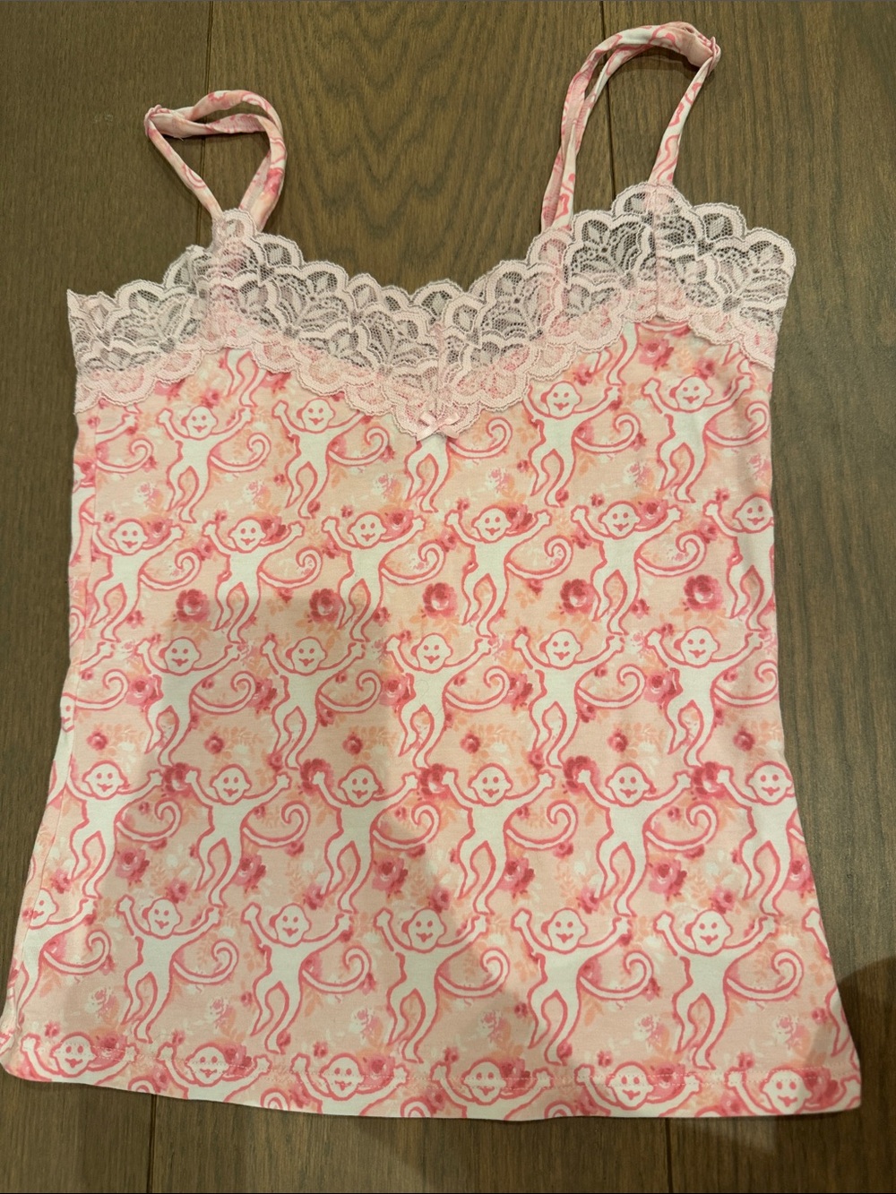 Roller Rabbit Pink Monkey Print Camisole